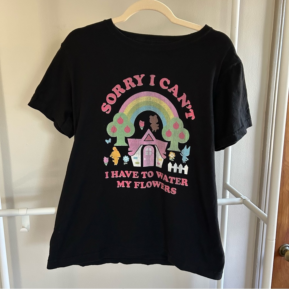 ⭐️ Nintendo Animal Crossing “Sorry I Can’t, I Have to Water the Flowers” t shirt